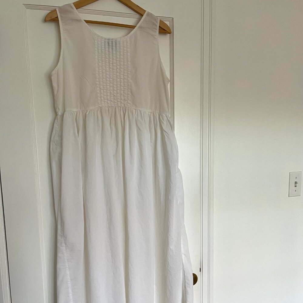 Vintage April Cornell Embroidered White Cotton Nightgown | Size Small - Picture 3 of 9